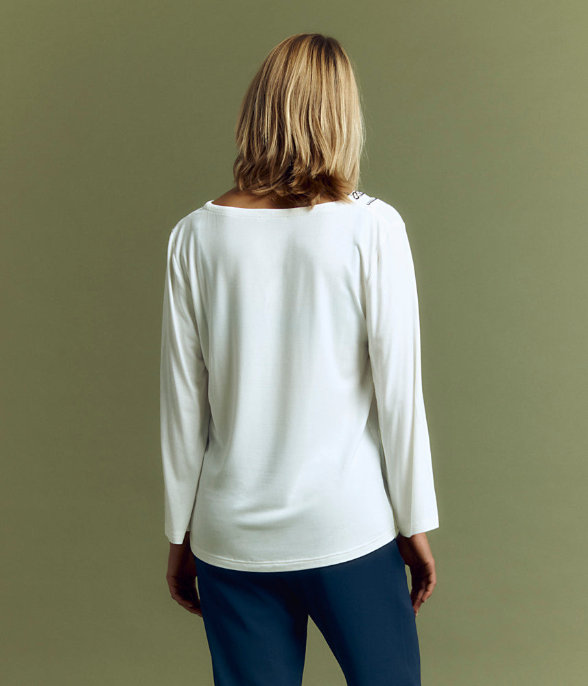 Blouse brodée en crêpe de viscose CHIPIE/85171/003