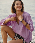 Blouse brodée violet CARREIRA/13079/351