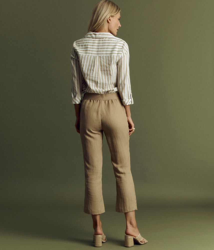 Pantalon crop leg en lyocell PALEM/85176/010