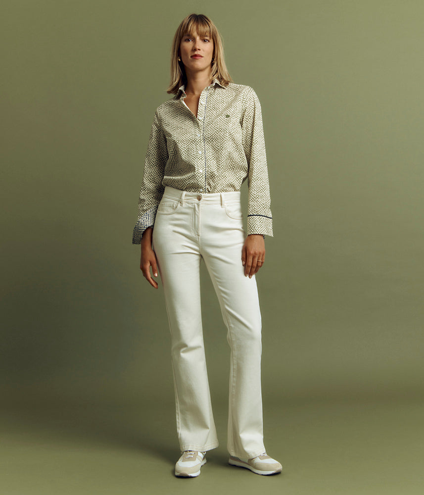 Jeans flare en coton stretch PYTA/85170/007
